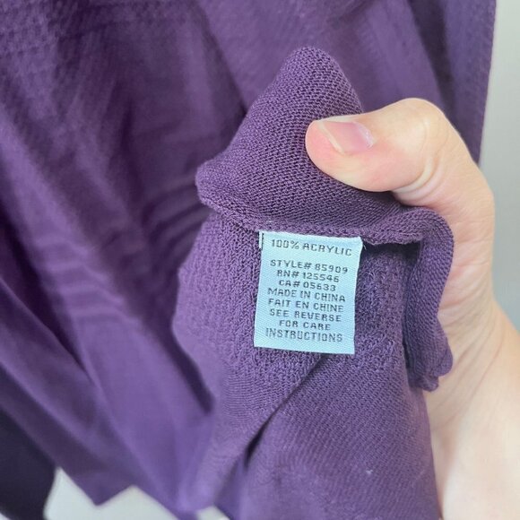 Habitat Clothes to Live In Open Front Purple Cardigan Knit Long Line Sweater- Si - Picture 4 of 5